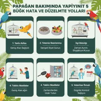 Papağan Bakımında Yaptığınız 5 Büyük Hata ve Düzeltme Yolları